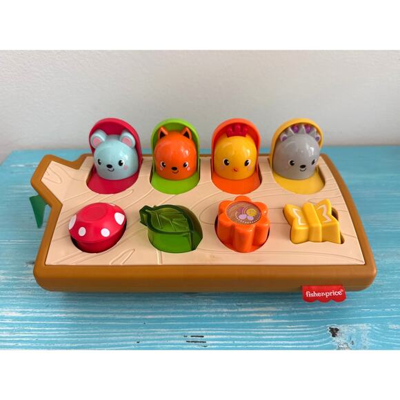 Fisher-Price Hide & Peek Pop-Up Animal-Themed Sensory Activity Toy 9+ Months - Picture 3 of 4